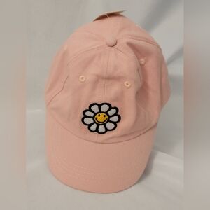 Peace Love & Vibes Womens Embroidered Daisy Smiley Hat